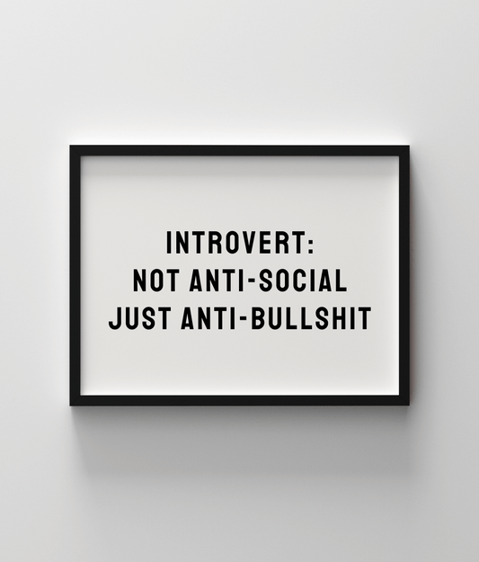 Introvert: Not Anti-social Just Anti-bullshit
